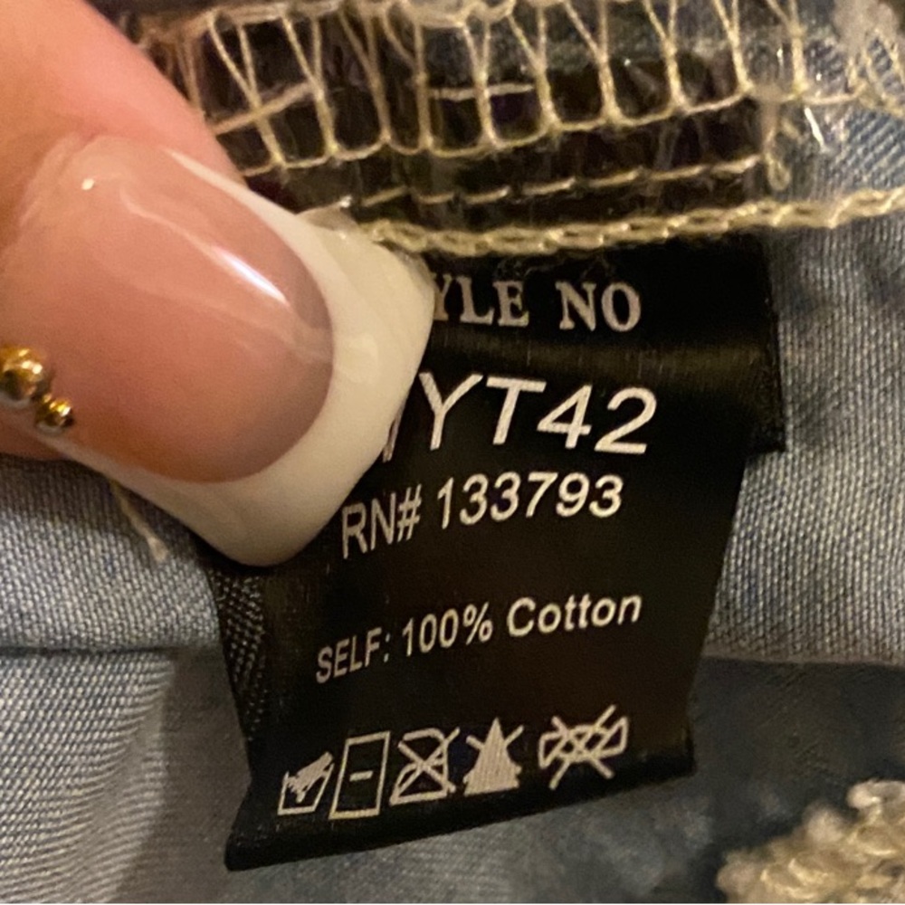 Nwot Pol Blue And White Patchwork Button Down Blo… - image 6